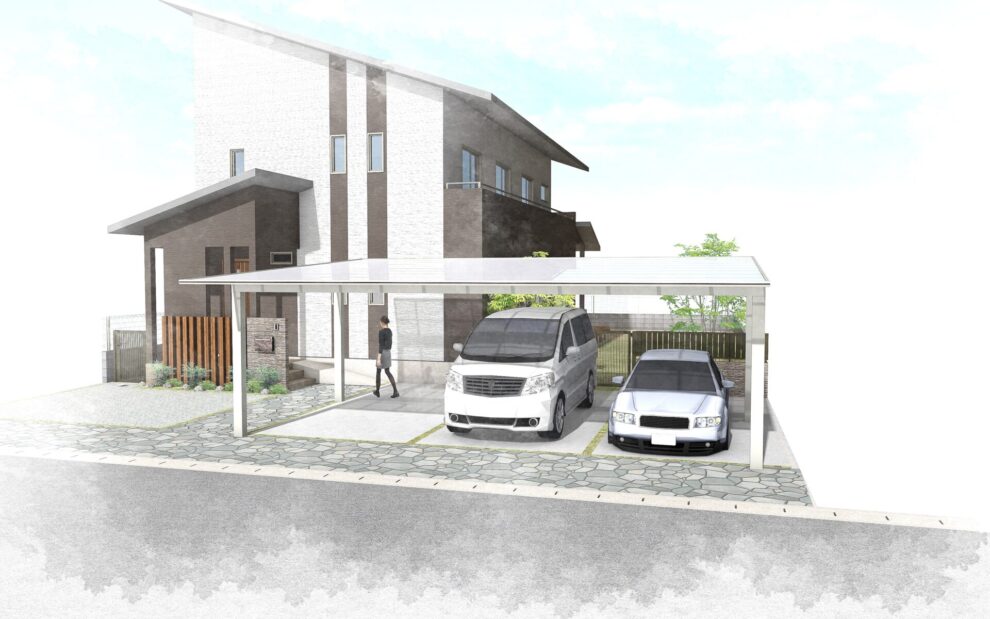 シンプルモダン No 55 栃木県小山市 栃木市外構工事 エクステリアスマイル おしゃれなお庭をリーズナブルに施工